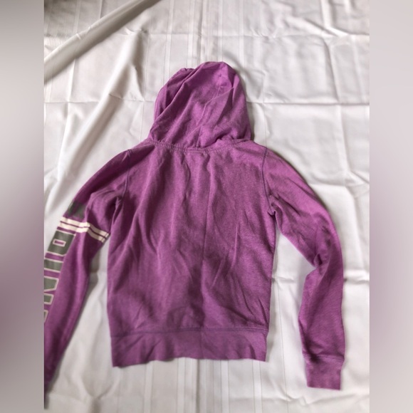 Purple Hoodie with PINK Sleeve Spellout Logo - Picture 10 of 12